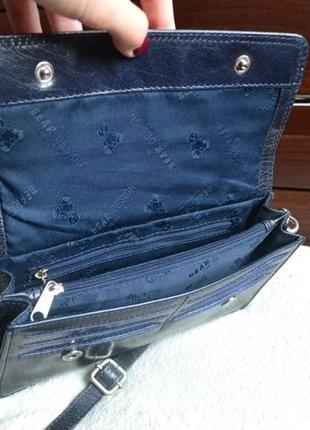 Beardesign кожаная сумка кошелек на длинном ремне. германия.7 фото