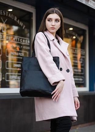 Трендова жіноча сумка sambag shopper чорна