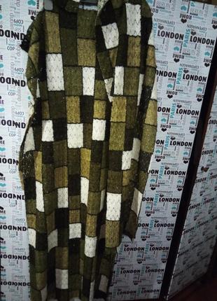 Ткань-отрез 0.75 на 1.4 м зимней весенней ткани в клетку-винтаж