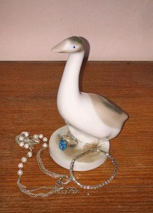 Фарфоровая статуэтка гуся винтаж шш ретро раритет антиквариат ссср городница
