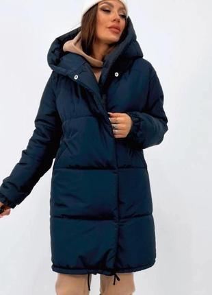 Женская зимняя длинная куртка зефирка не продувает