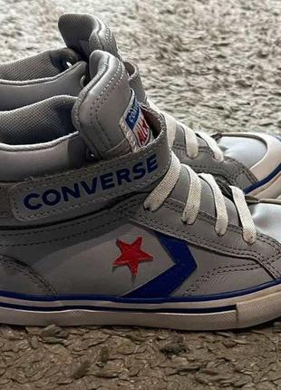 Оригинал.converse - детские,кожаные,высокие кеды-кроссовки