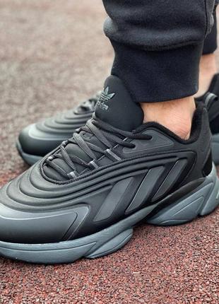 Осінь / євро зима. чоловічі теплі термо кросівки adidas🆕 чорні кросівки адідас