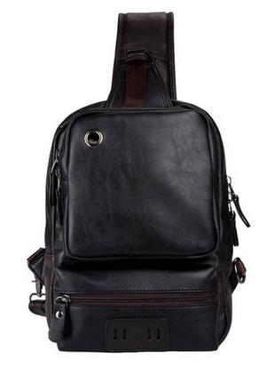 Модная мужская сумка на плечо черный4 фото