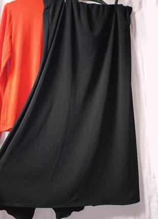 Баталновая эластичная юбка в пол, с вертикальным воланом,24(58-62)разм,essence4 фото