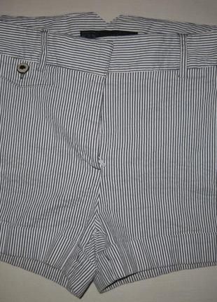 Короткие секси шорты стрейч тянутся zara basic размер м км1200 в полоску с карманами