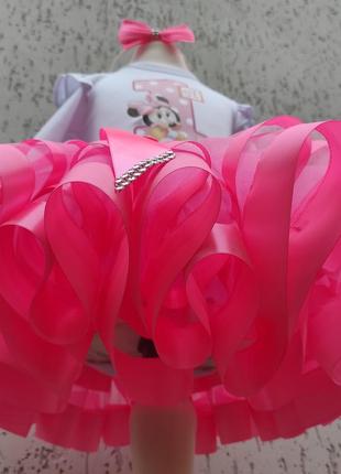 Костюм на день народження мінні маус рожевий костюм міккі мауса з іменем вбрання на день народження персоналізований костюм футболка з іменем6 фото