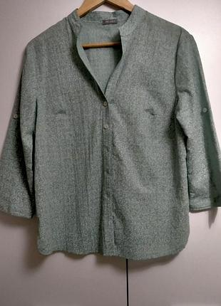 Сорочка мереживна зелена з перфораціями легка