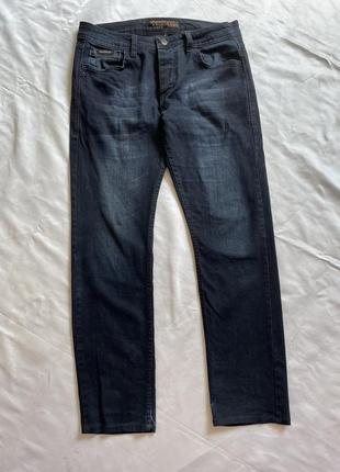 Джинсы мужские темно синие, джинсы классические дешевые3 фото