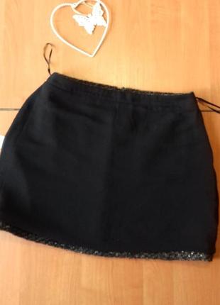 Теплая мини юбка с фронтальными карманами, 10 размер.3 фото