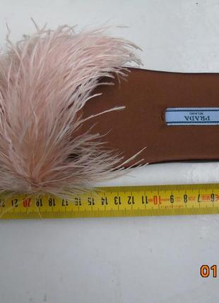 Шлепанцы prada женские, пантолеты с декором перьями размер 40-41 оригинал