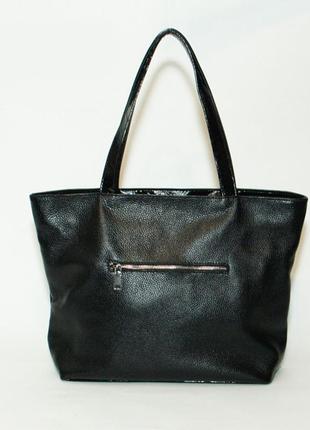 Шкіряна жіноча чорна сумка, кольори в асортименті2 фото