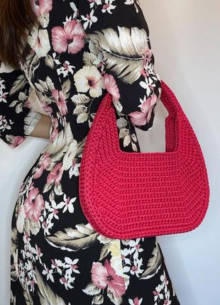 Вязаная сумка багет