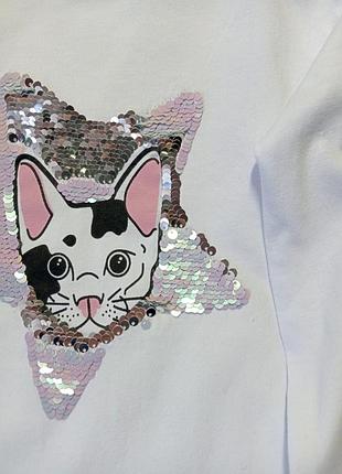 Лонгслів, реглан з пайєтками 98, 110 3