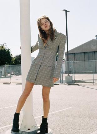 Сукня-блейзер в клітинку zara s/m