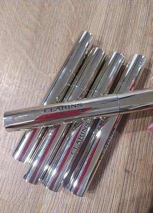 Clarins supra volume mascara объемная тушь для ресниц насыщенного черного коля3 фото