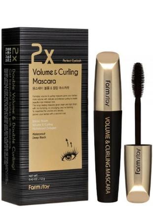 Туш для вій “об’єм і підкручування” farmstay 2x volume & curling mascara 12