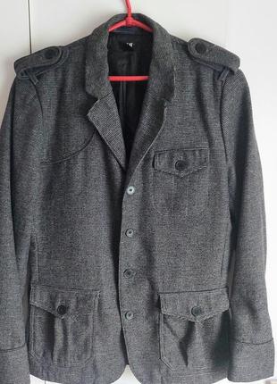Шерстяное мужское пальто h&m