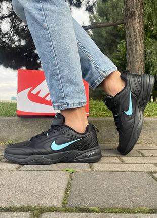 Мужские кроссовки nike air monarch черные2 фото