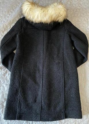 Пальто чорне прямого крою з капюшоном7 фото