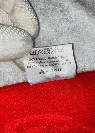 Класний спортивний / футбольний акриловий червоний шарф з написами nogge sterkere sammen