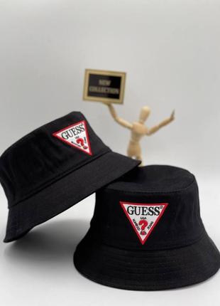 Панамка черная женская мужская в стиле guess панама гесс унисекс л