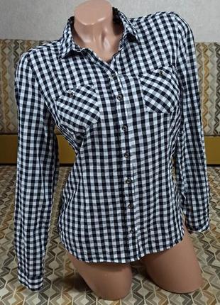 Лёгкая приталенная рубашка хлопок, как новая.