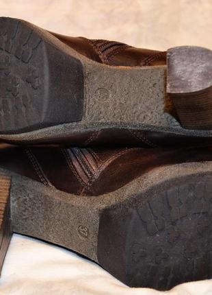 Зимние кожаные сапожки коричневого цвета с опушкой, 37 размер6 фото