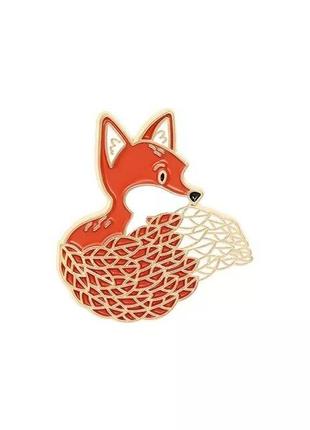Брошка лисичка лисиця значок пін fox дика тварина брошь лиса лисица4 фото