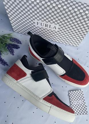 Шкіряні кросівки сліпони туфлі furla розмір 39