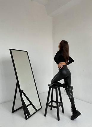 Кожаные лосины легенсы тёплые