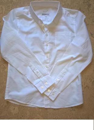 Рубашка для мальчика белая с длинным рукавом pepperts
