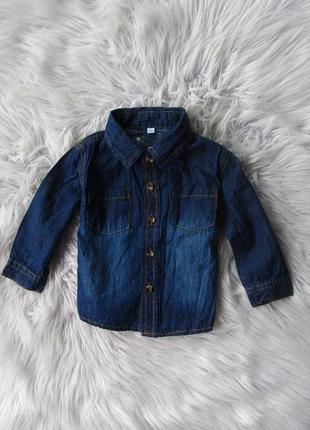 Стильная джинсовая рубашка сорочка с длинным рукавом zeeman