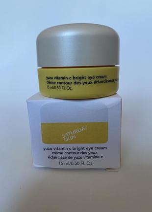 Крем для освітлення шкіри навколо очей з екстрактом юрбу saturday skin yuzu vitamin c bright eye cream 15 мл2 фото