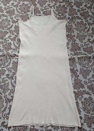 Сукня плаття рубчик зара на бретелях базова