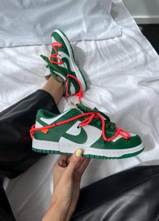 Женские кроссовки nike dunk low off-white green 36-37-38-39-40-41