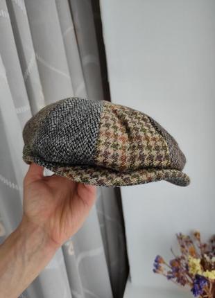 Твидовая кепка восьмиклинка harris tweed 54-55 шерстяная кепка восьмерка кашкет картуз stetson2 фото