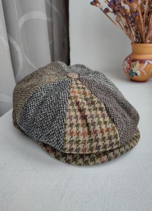 Твидовая кепка восьмиклинка harris tweed 54-55 шерстяная кепка восьмерка кашкет картуз stetson1 фото