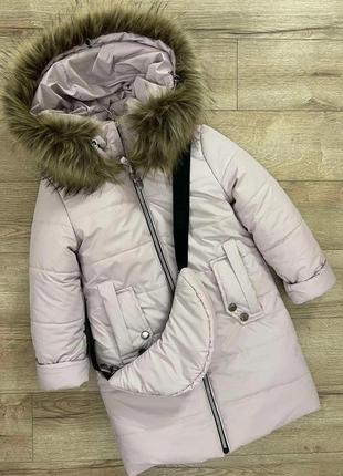 Зимова куртка -пальто для дівчинки2 фото