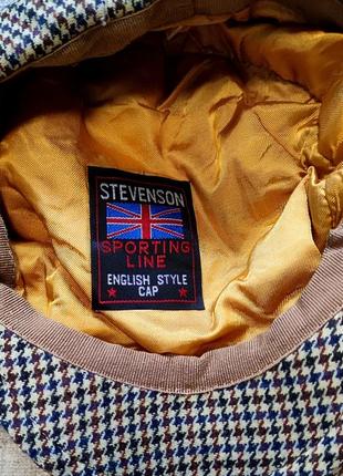 Мужска английская модная класическая кепка  stevenson шестиклинка в сером цвете размер 574 фото