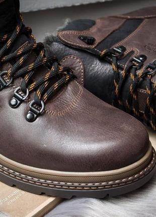Зимние кожаные ботинки, кроссовки  на меху chinook boot brown6 фото