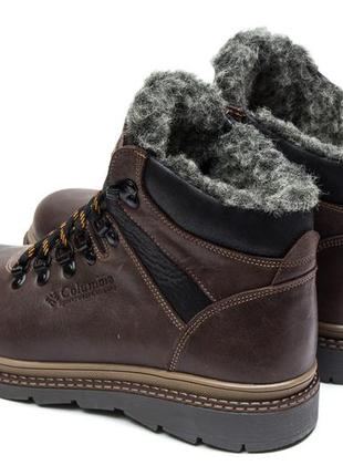 Зимние кожаные ботинки, кроссовки  на меху chinook boot brown10 фото