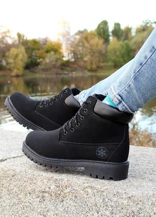 Чорні зимові черевики женские зимние ботинки