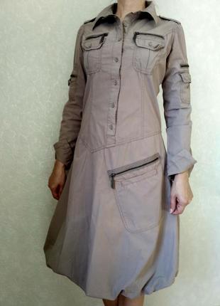 Платье-баллон бренд kenvelo, стиль милитари