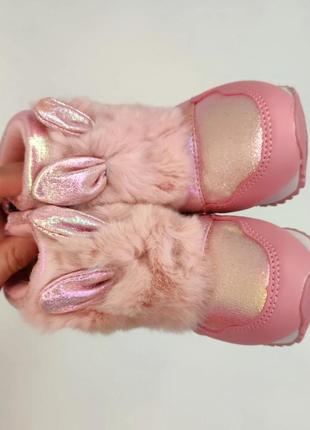 Зимові дутики від tm jong golf для дівчинки рожеві вушка чоботи2 фото