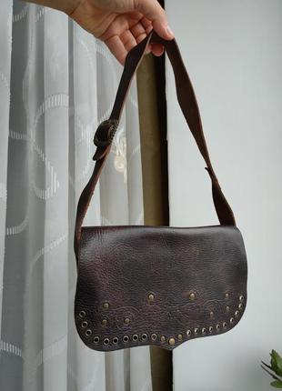 Кожаная сумка mango вінтажна шкіряна жіноча сумка mng1 фото