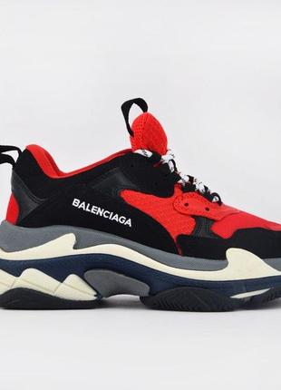 🔥кроссовки женские balenciaga triple s red black3 фото