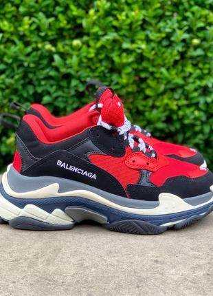 🔥кроссовки женские balenciaga triple s red black1 фото