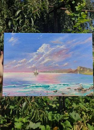 Картина маслом море на полотні ранок на морі репл