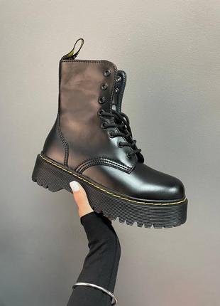 Dr martens jadon 1460 black high zip жіночі ботинки мартінси демісезонні, ботинки женские доктор мартинс жадон чёрные демисезонные